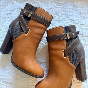 Aldo Two-Tone Brown Ankle Boots